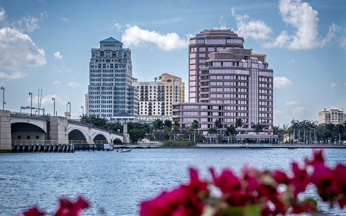 The West Palm Beach skyline seen across the Intracoastal
